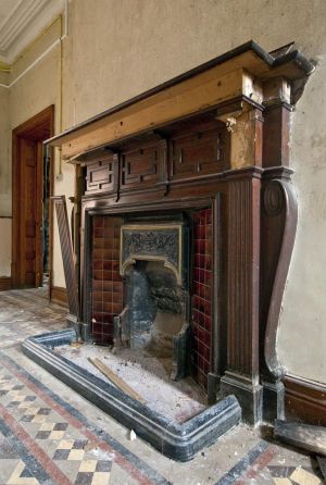 Mid Wales Hospital, September 2010,  Entrance Hall  fire place 1 sm.jpg